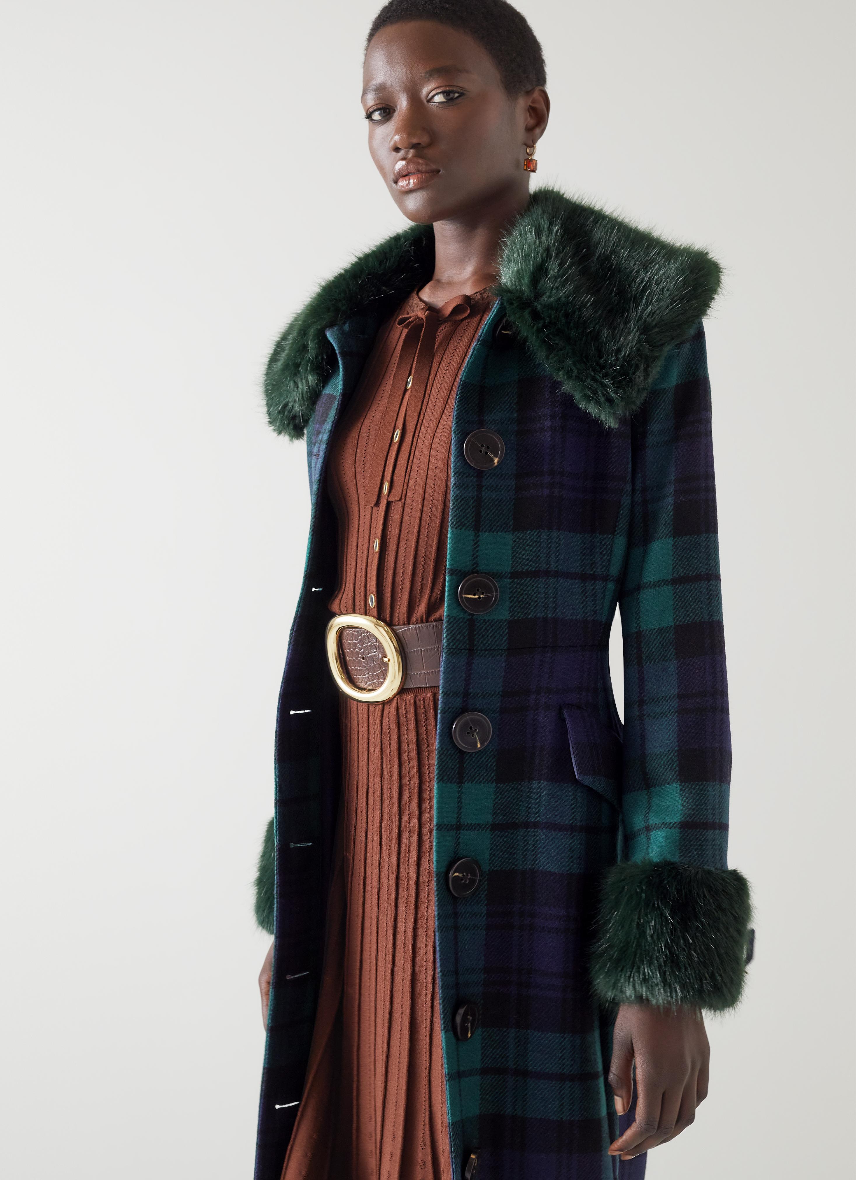 Tartan coat hot sale river island